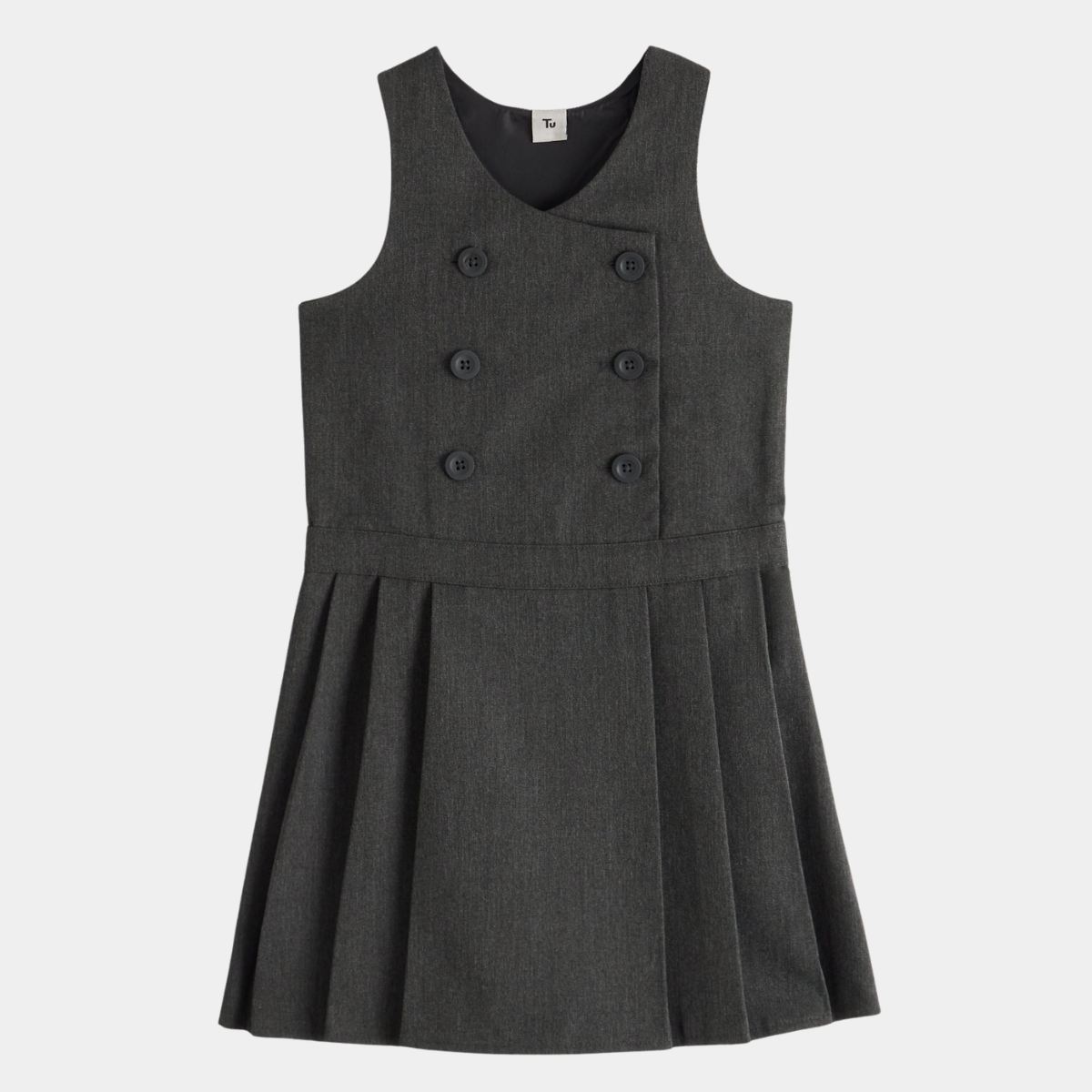 Girls Button School Pinafore