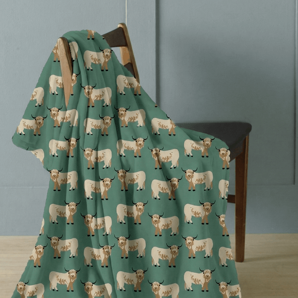 Highland Cow Flannel Throw 120 x 150cm from You Know Who's