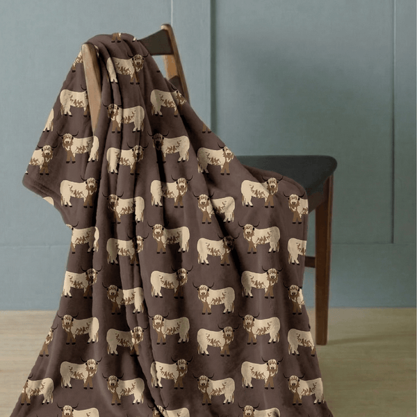 Highland Cow Flannel Throw 120x150cm from You Know Who's