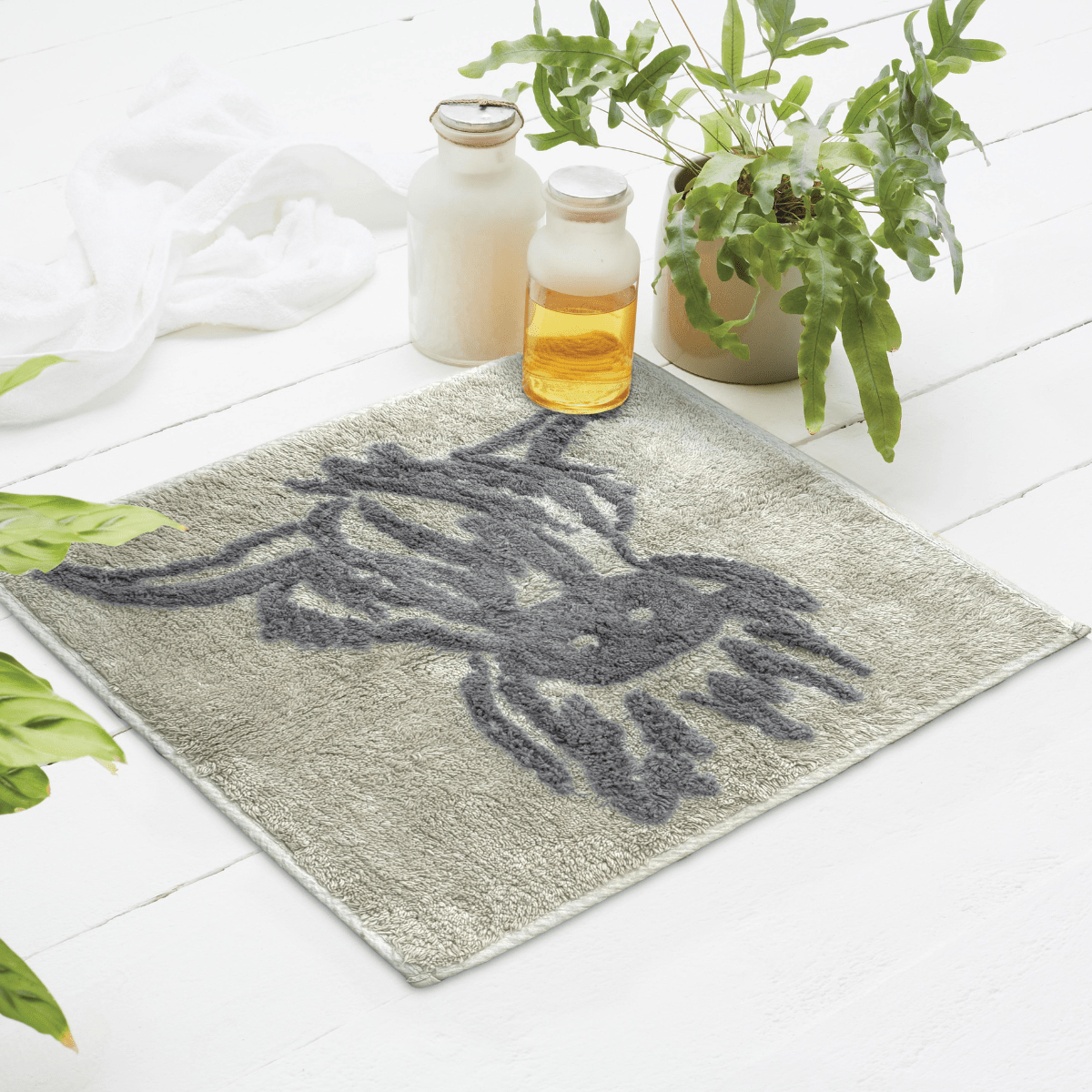 Highland Cow Shower Mat 50x50cm Grey from You Know Who's