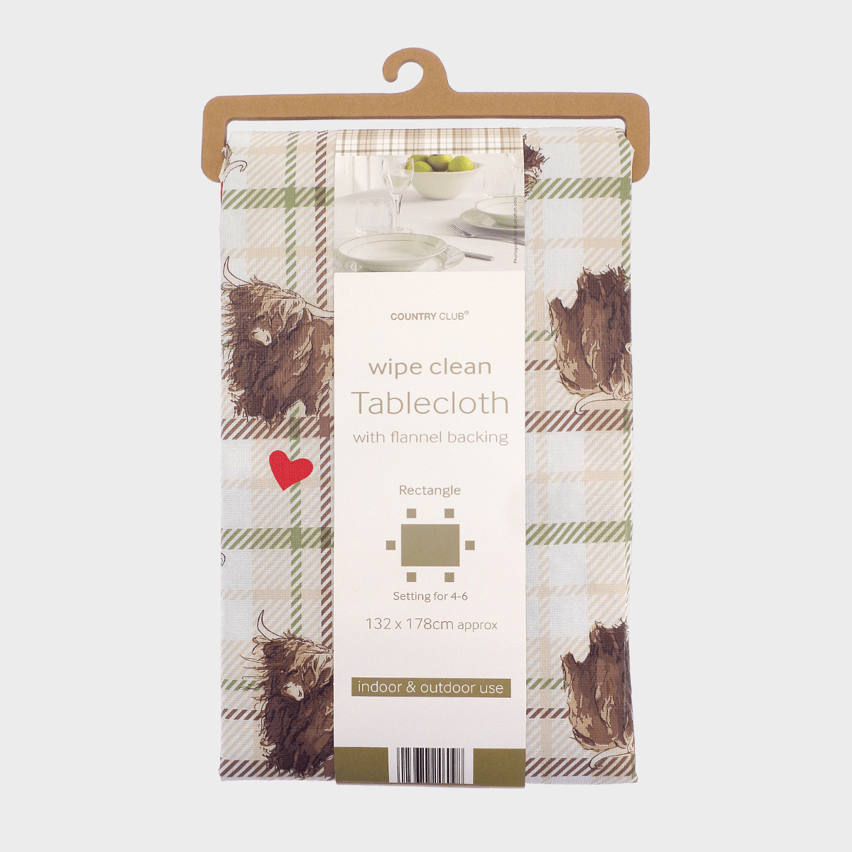 Highland Cow Tablecloth 132x178cm from You Know Who's