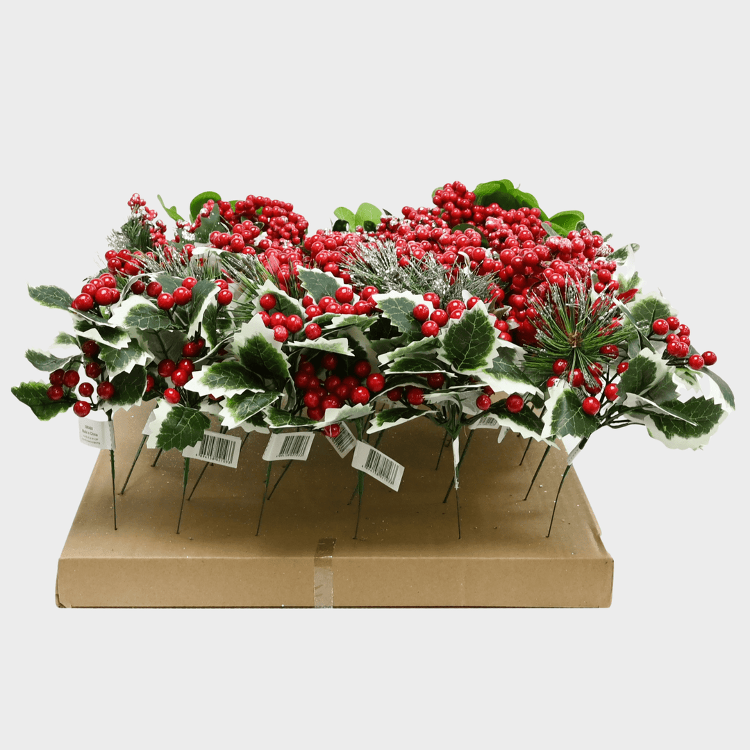 Holly berries pick 22cm asst 1pc from You Know Who's