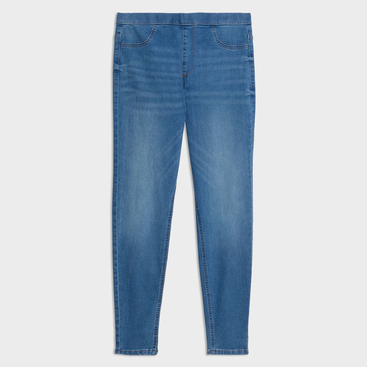 Ladies Indigo High Waisted Jegging