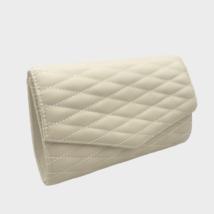 Ivory Diamond Quilted Clutch Bag from You Know Who's