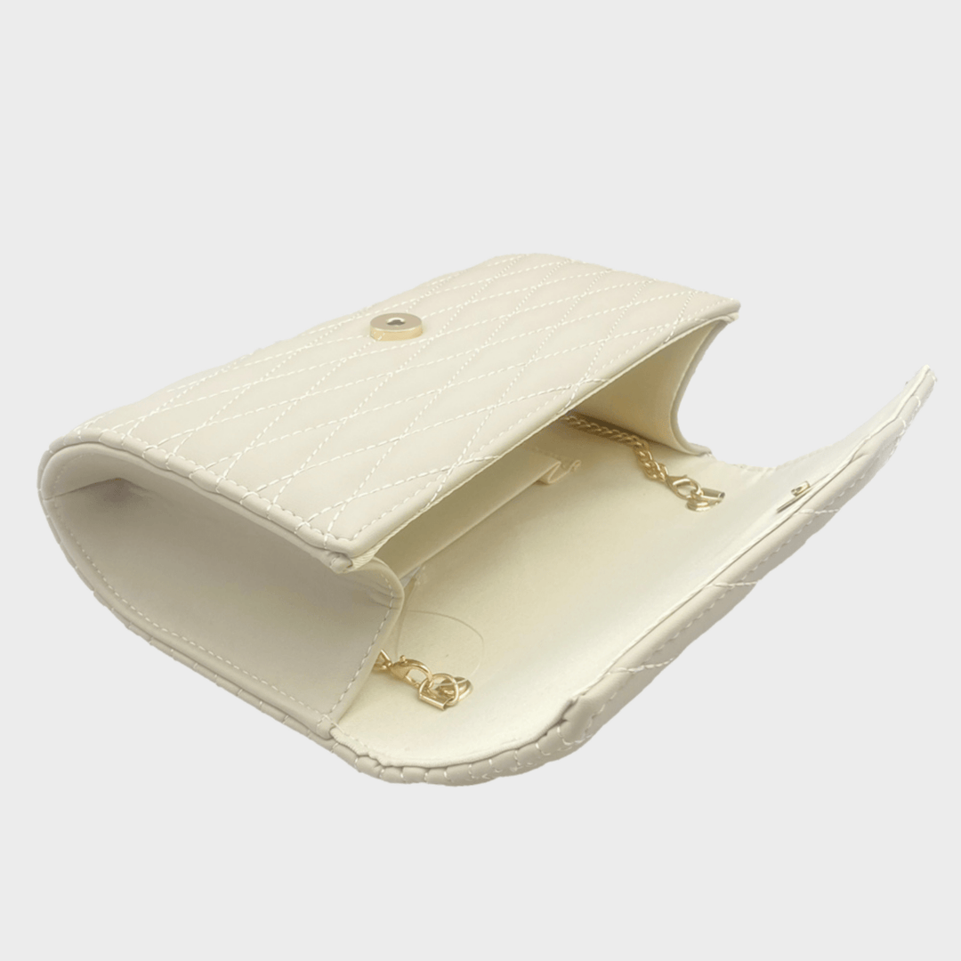 Ivory Diamond Quilted Clutch Bag from You Know Who's