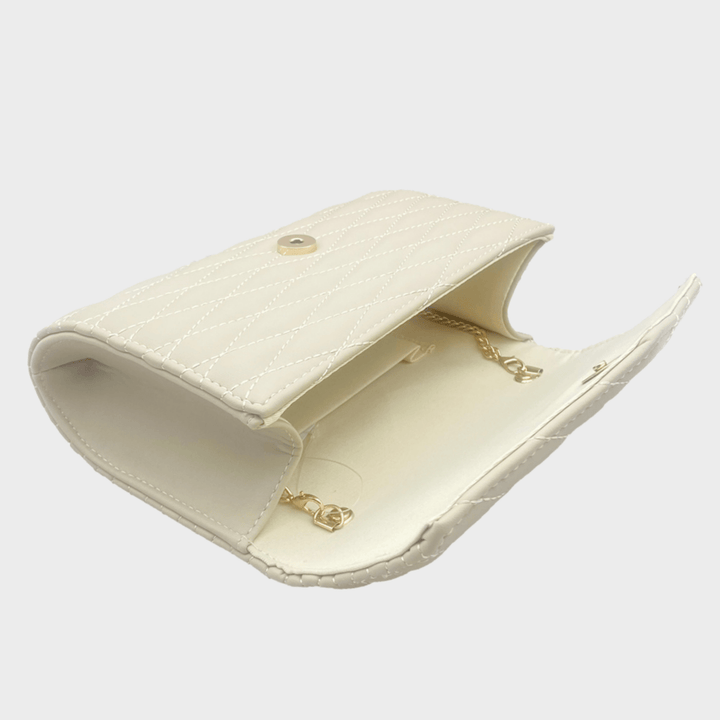 Ivory Diamond Quilted Clutch Bag from You Know Who's