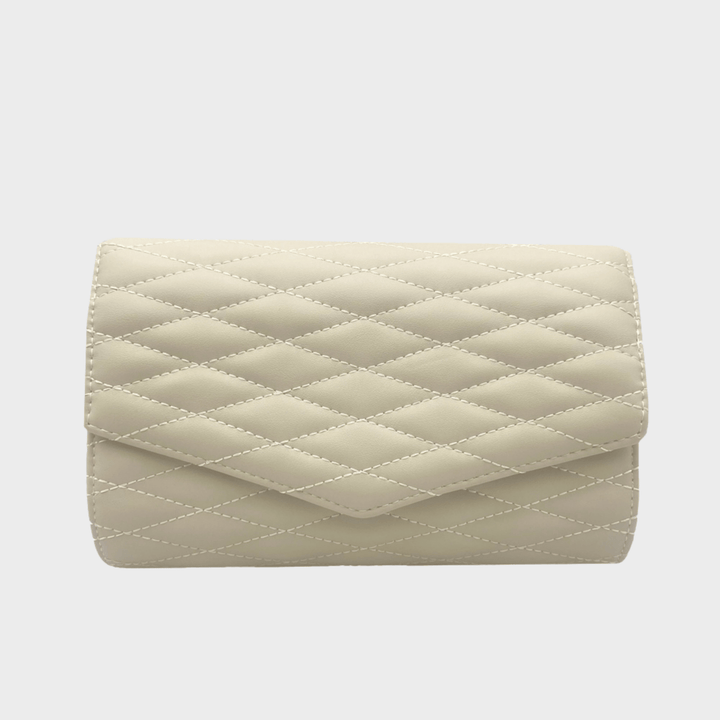Ivory Diamond Quilted Clutch Bag from You Know Who's