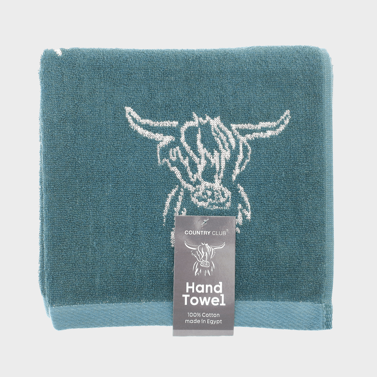Jacquard Hand Towel Highland Cow Sage from You Know Who's