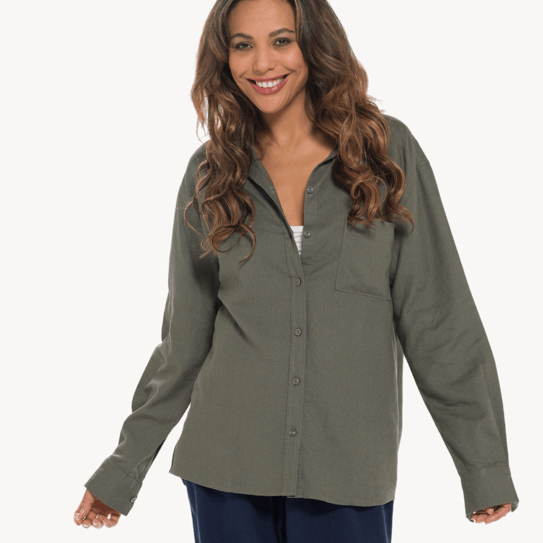 Khaki Linen Mix Shirt from You Know Who's