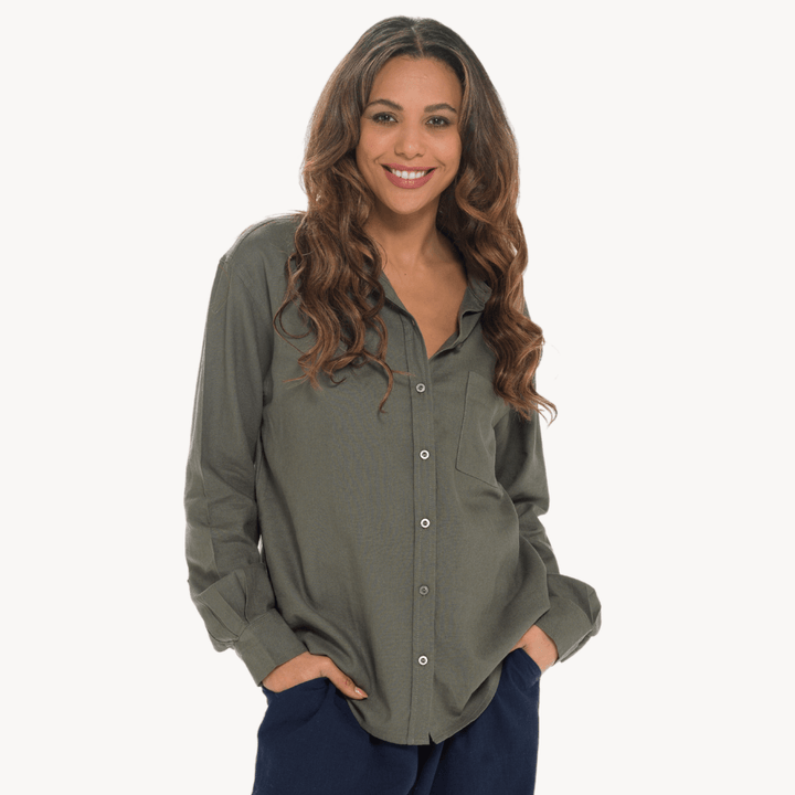 Khaki Linen Mix Shirt from You Know Who's