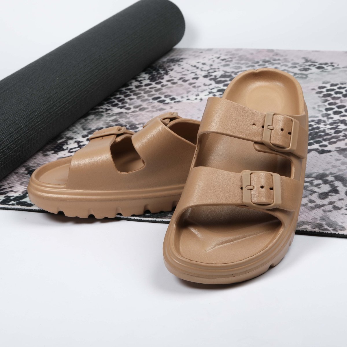 Khaki Platform Sliders from You Know Who's