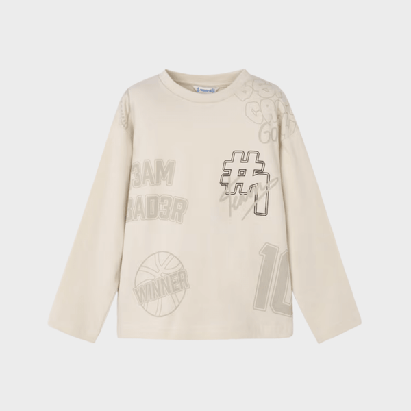 Kids Beige Team Player Printed Top (2Y - 10Y) from You Know Who's