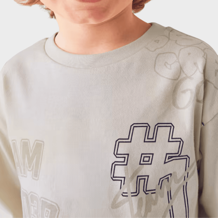 Kids Beige Team Player Printed Top (2Y - 10Y) from You Know Who's