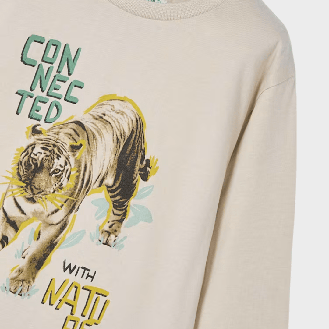 Kids Beige Tiger Printed Top (2Y - 10Y) from You Know Who's