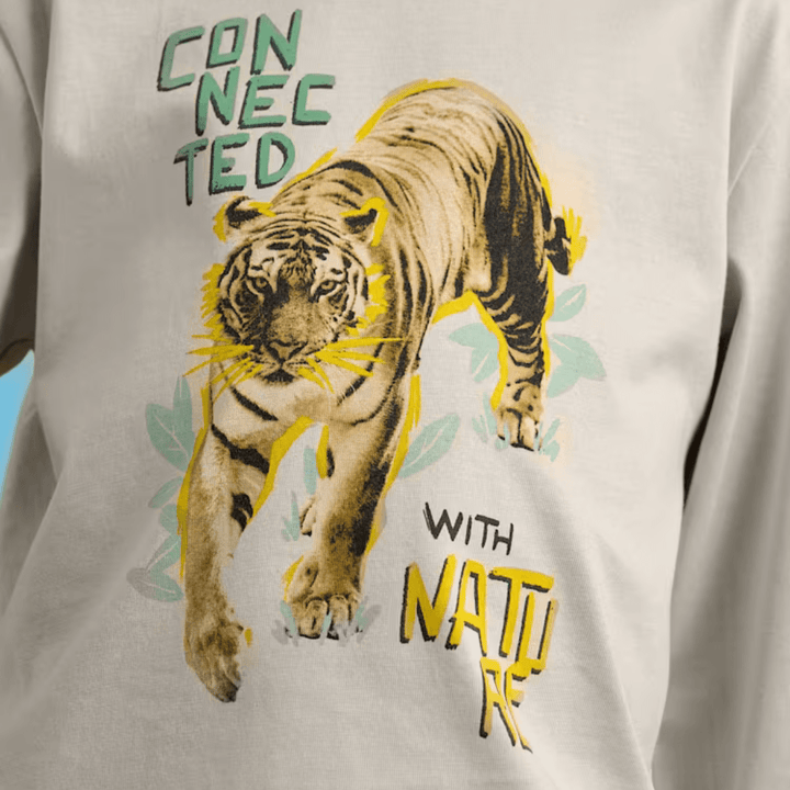 Kids Beige Tiger Printed Top (2Y - 10Y) from You Know Who's
