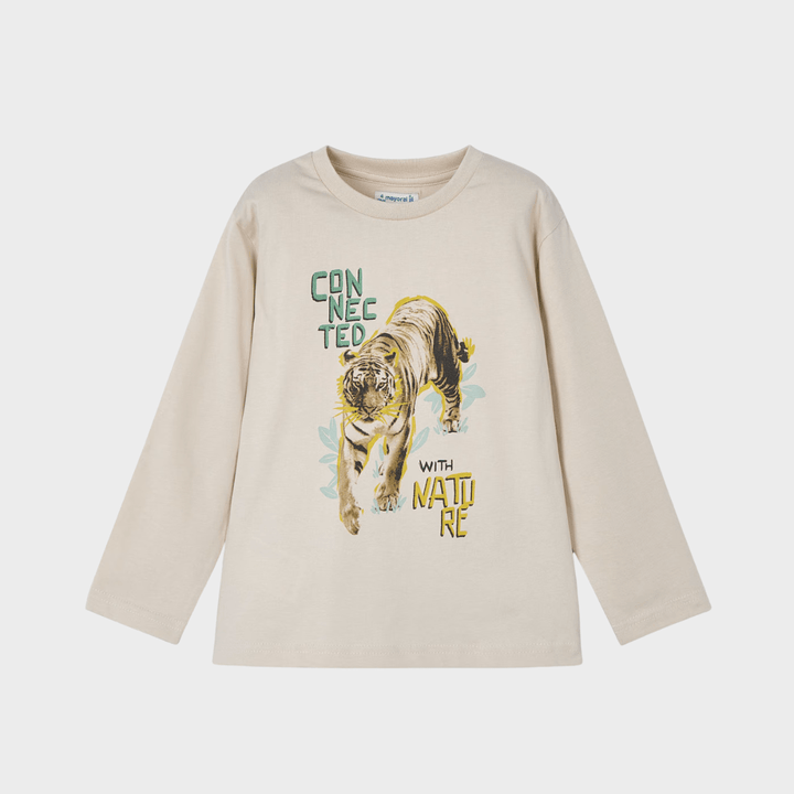 Kids Beige Tiger Printed Top (2Y - 10Y) from You Know Who's