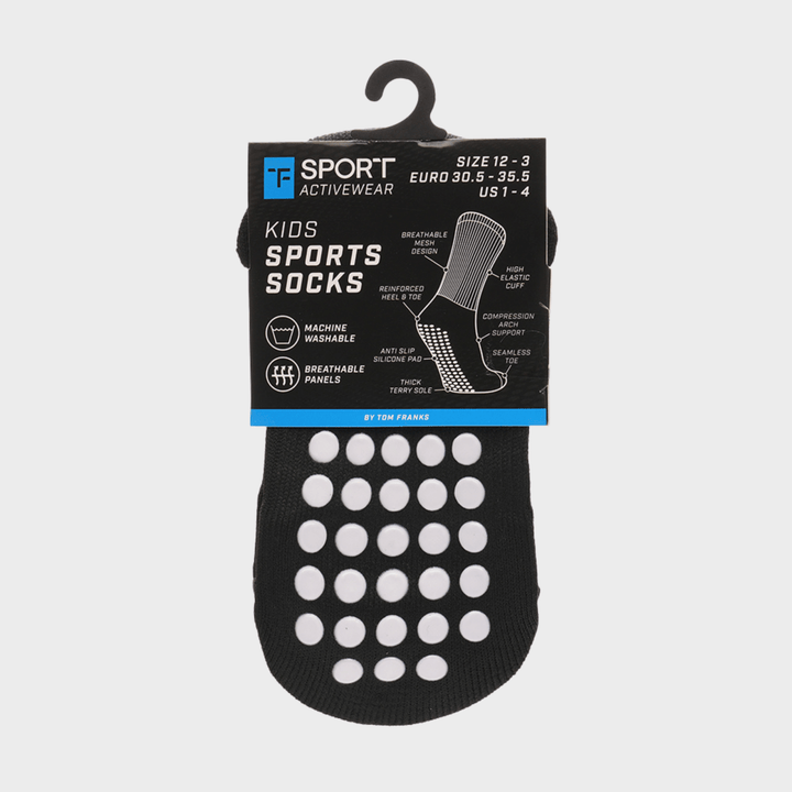 Kids Black Sport Grip Socks from You Know Who's