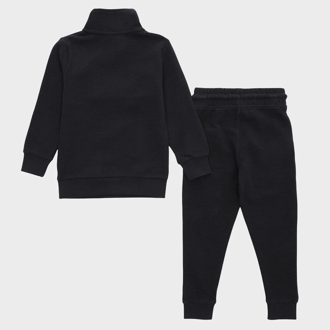 Kids Black Zipper and Jogger Set from You Know Who's