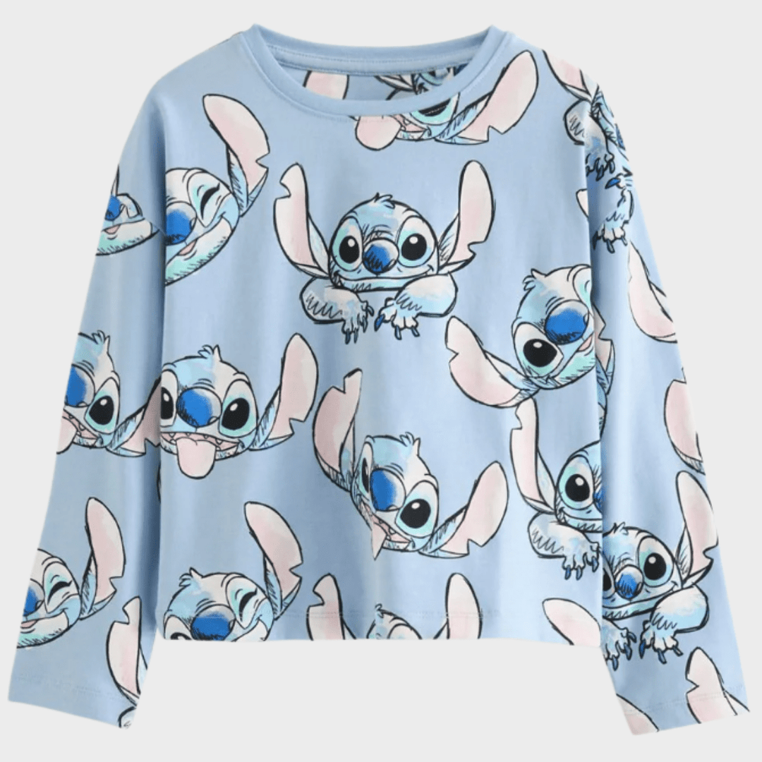 Kids Blue Stitch Long Sleeve Top from You Know Who's