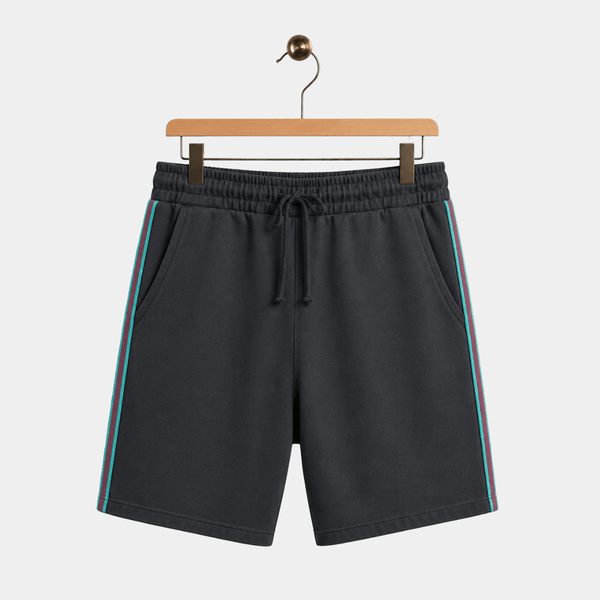 Kids Charcoal Stripe Jersey Shorts from You Know Who's