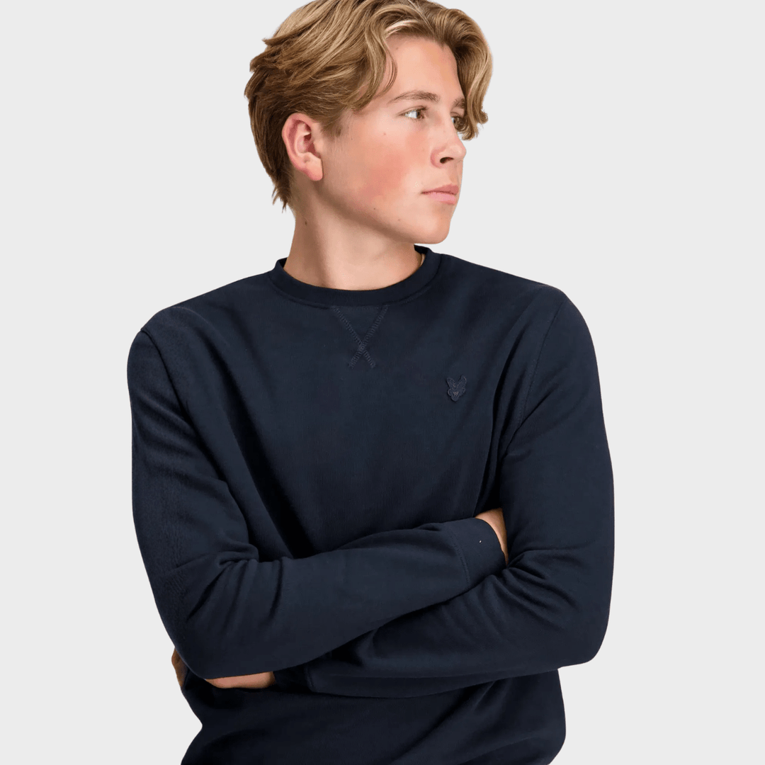 Kids Dark Navy Lyle and Scott Tonal Badge Sweater from You Know Who's