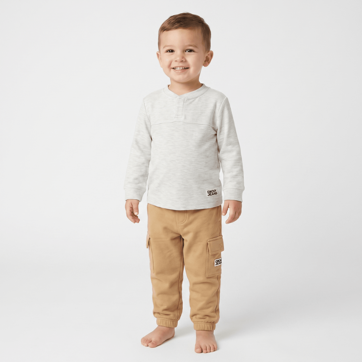 Kids DKNY Grandad Collar Top and Jogger Set from You Know Who's