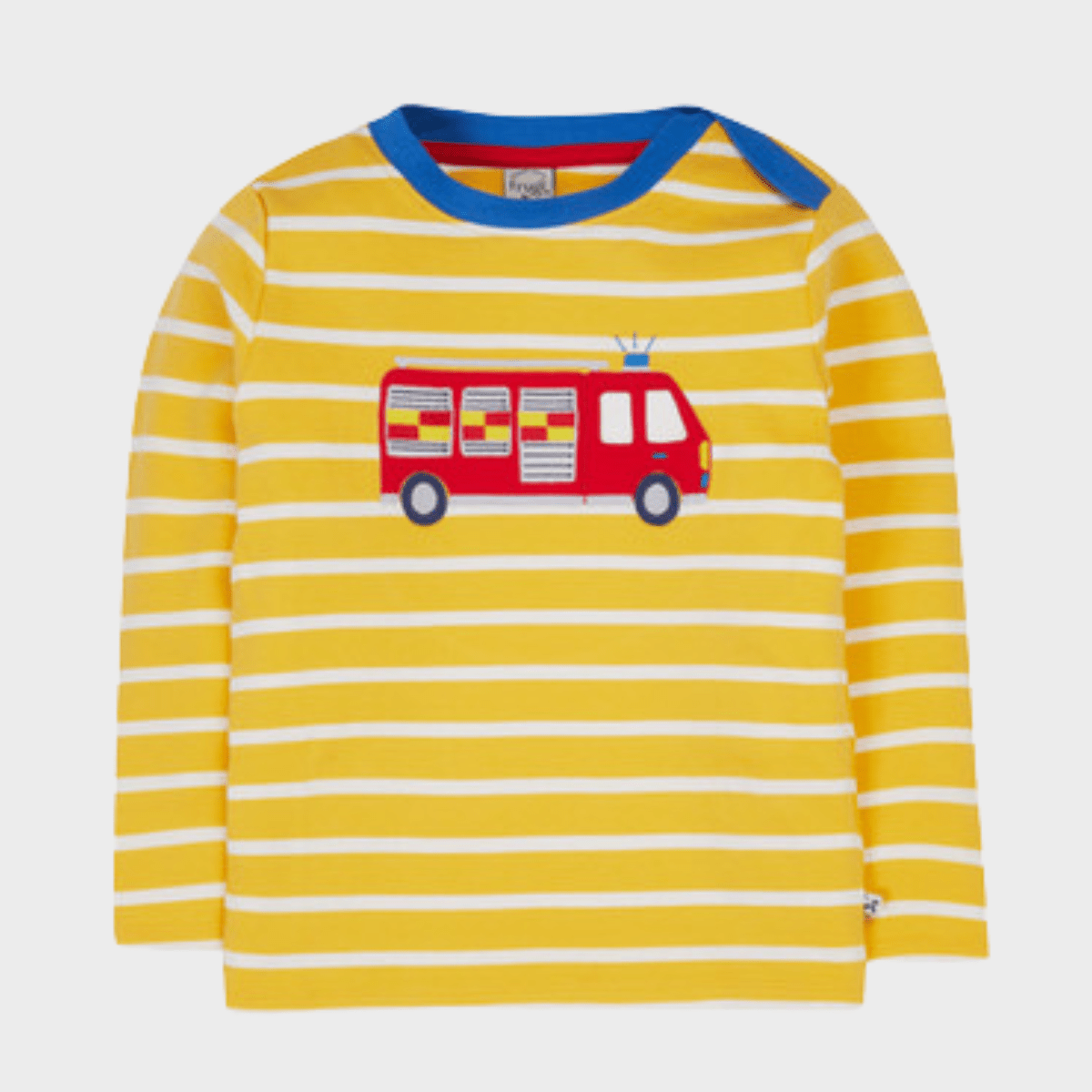 Kids Fire Engine Stripe Frugi Top from You Know Who's