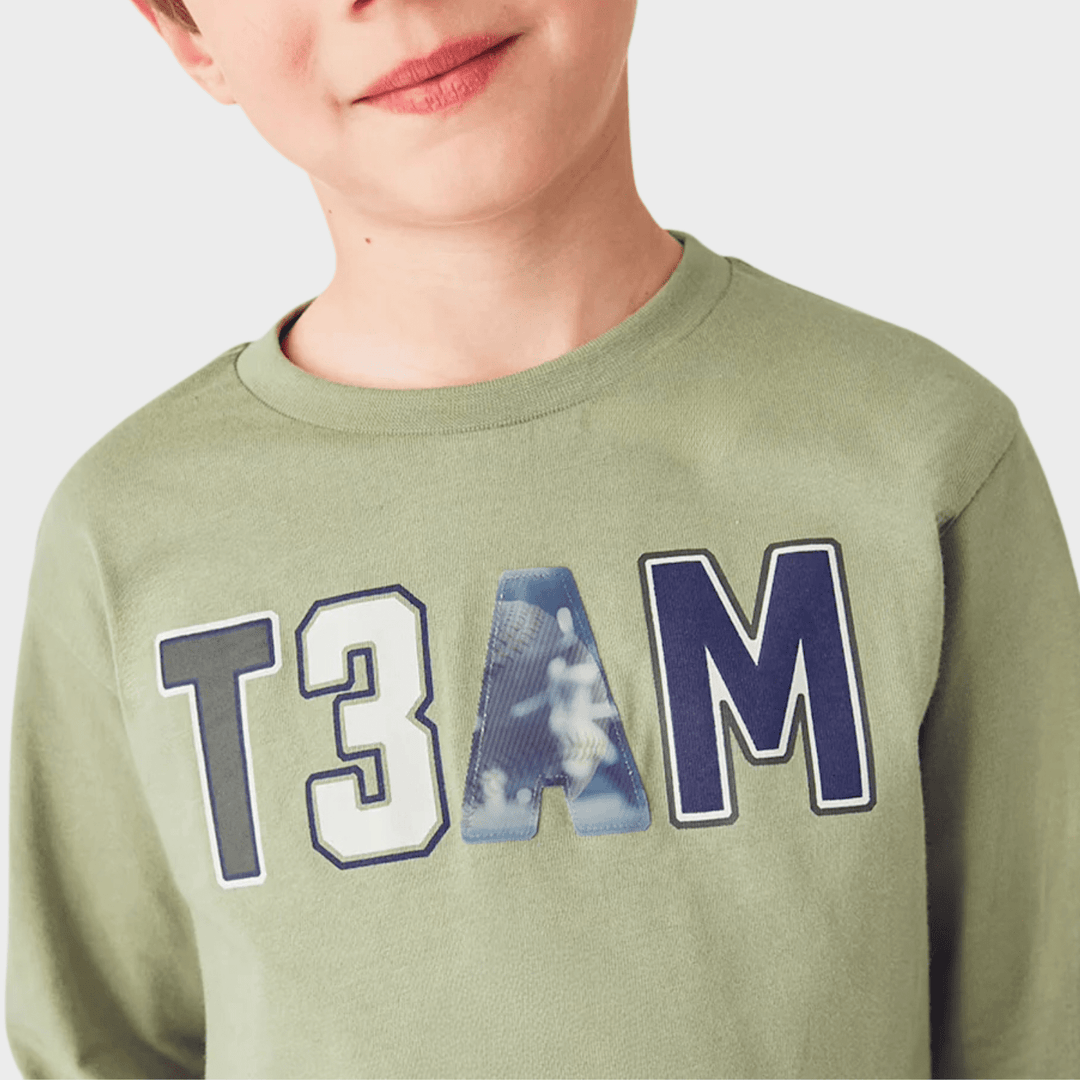 Kids Green Team Baseball Top (2Y - 10Y) from You Know Who's