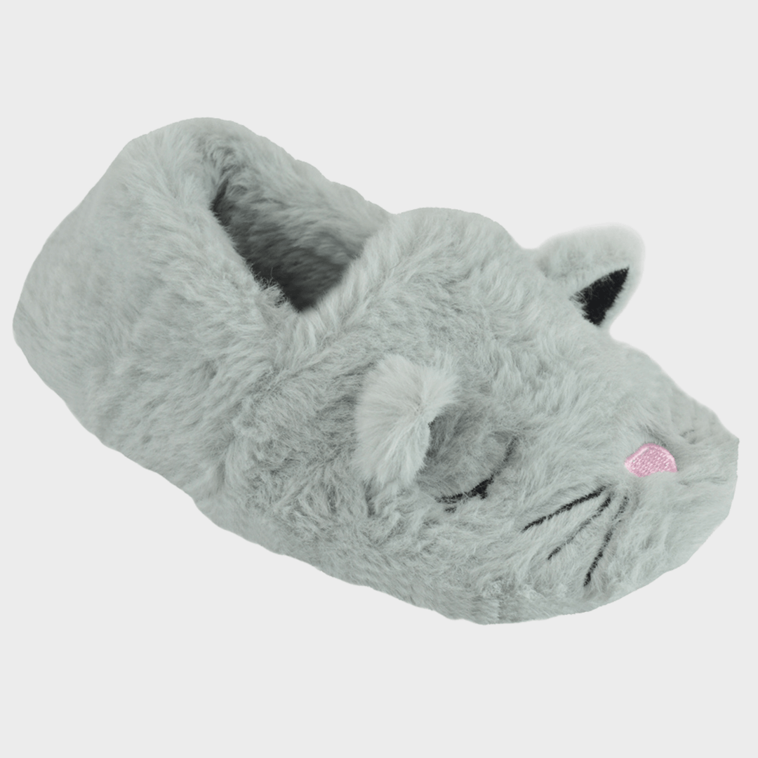 Kids Grey Cat Slipper from You Know Who's