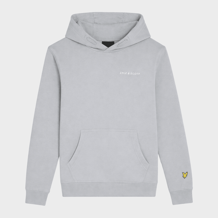 Kids Light Grey Lyle and Scott Text Hoodie from You Know Who's