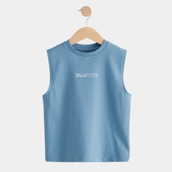 Kids Navy Printed Crew Neck Vest from You Know Who's