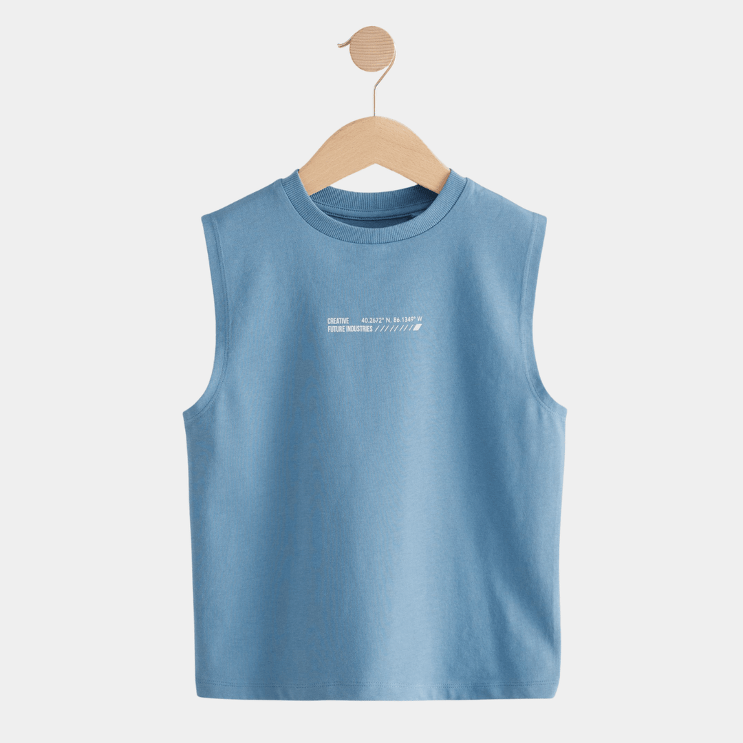 Kids Navy Printed Crew Neck Vest from You Know Who's