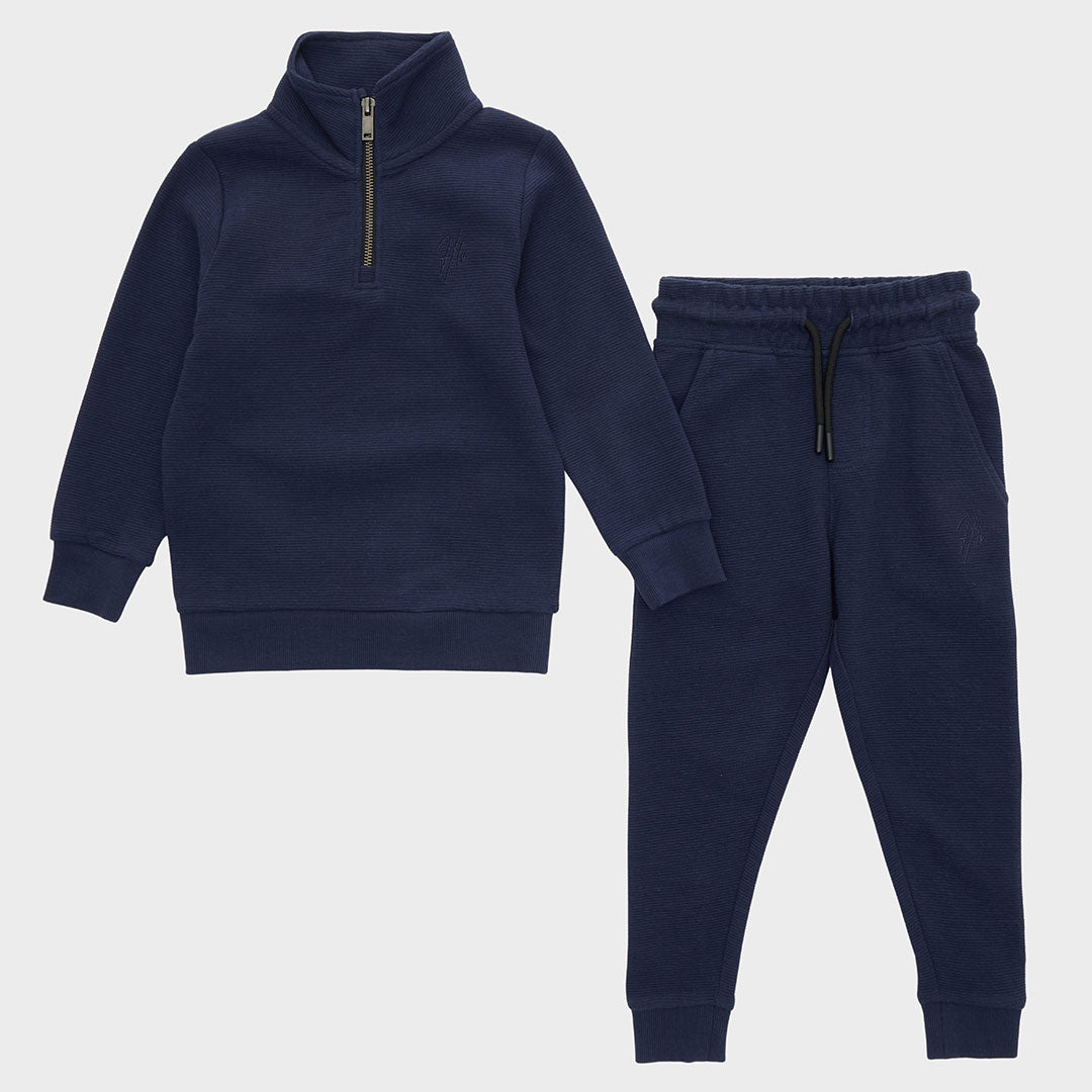 Kids Navy Zipper and Jogger Set from You Know Who's