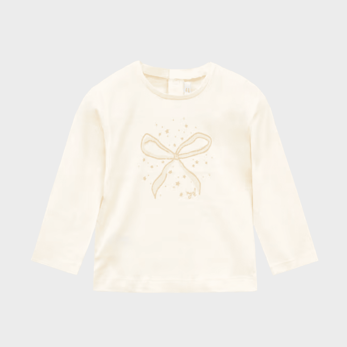 Kids Off White Bow and Glitter Printed Top (6M - 4Y) from You Know Who's