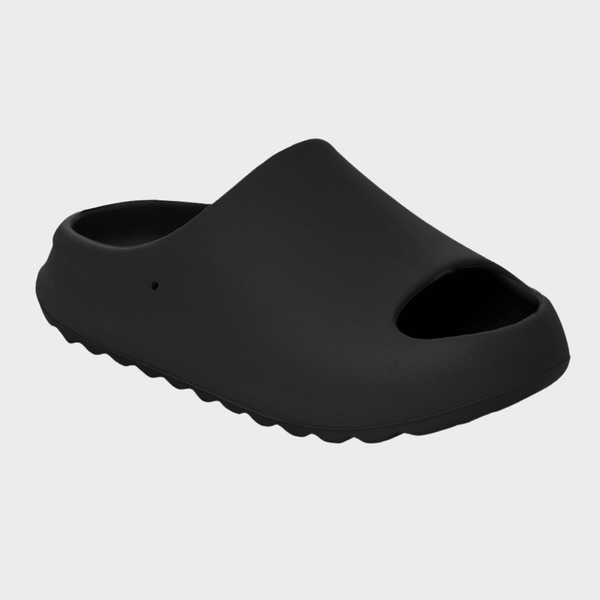 Kids Open Toe Slider Black from You Know Who's