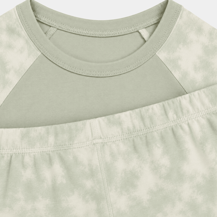 Kids Patel Tie Dye Green Treat Bamboo Pjs from You Know Who's