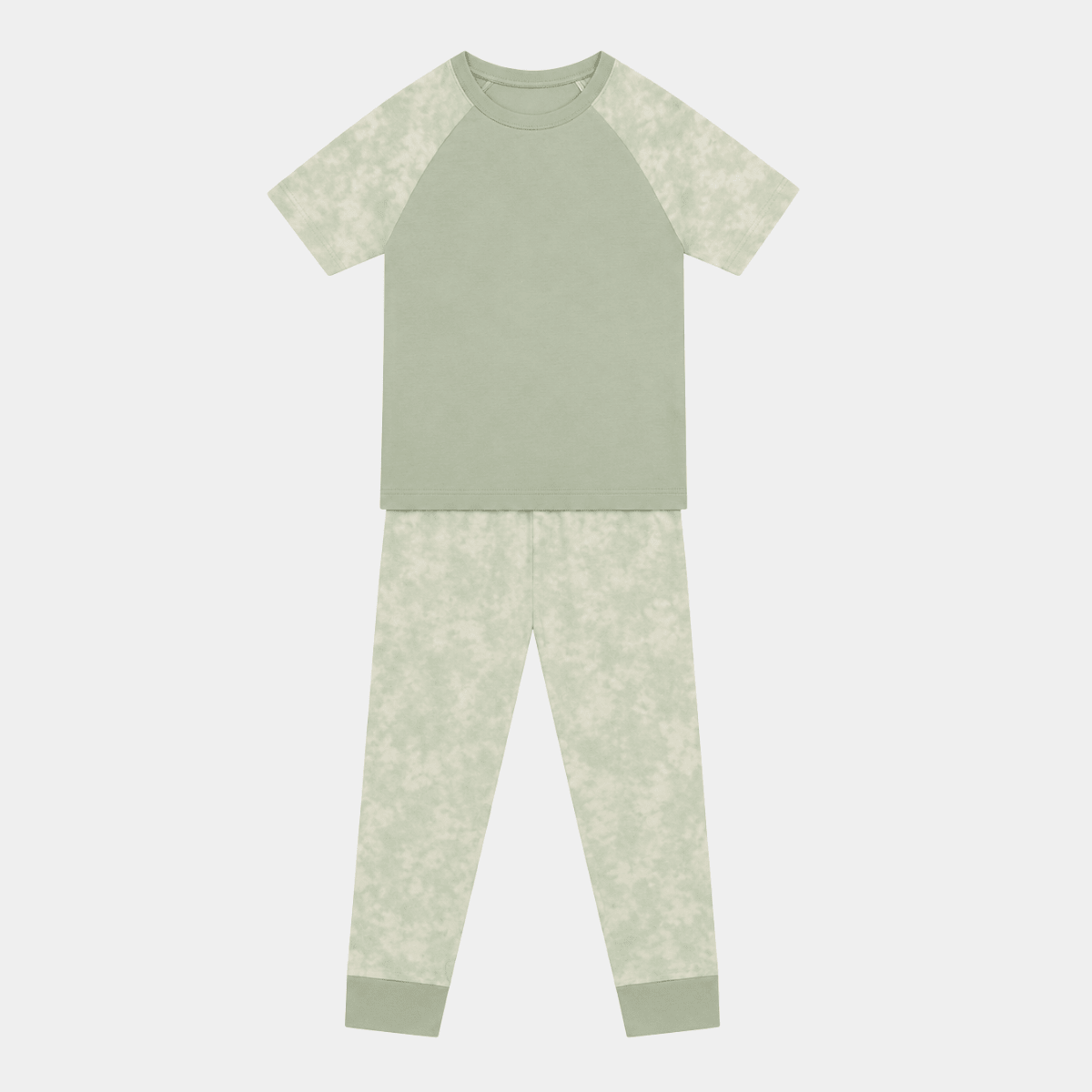 Kids Patel Tie Dye Green Treat Bamboo Pjs from You Know Who's