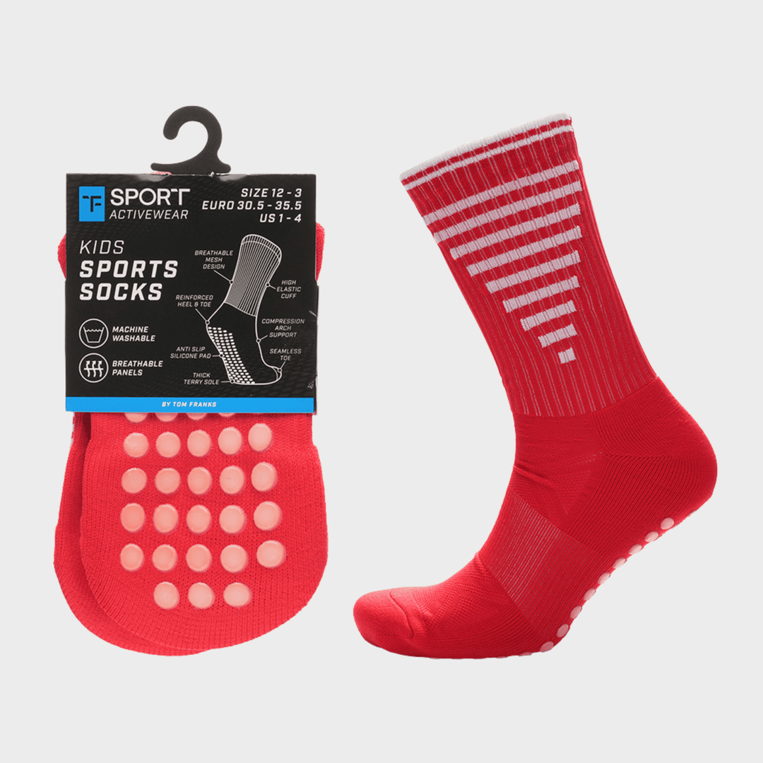 Kids Red Sport Grip Socks from You Know Who's
