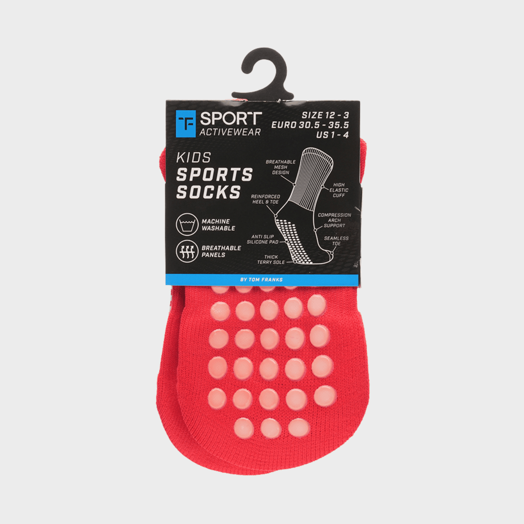 Kids Red Sport Grip Socks from You Know Who's