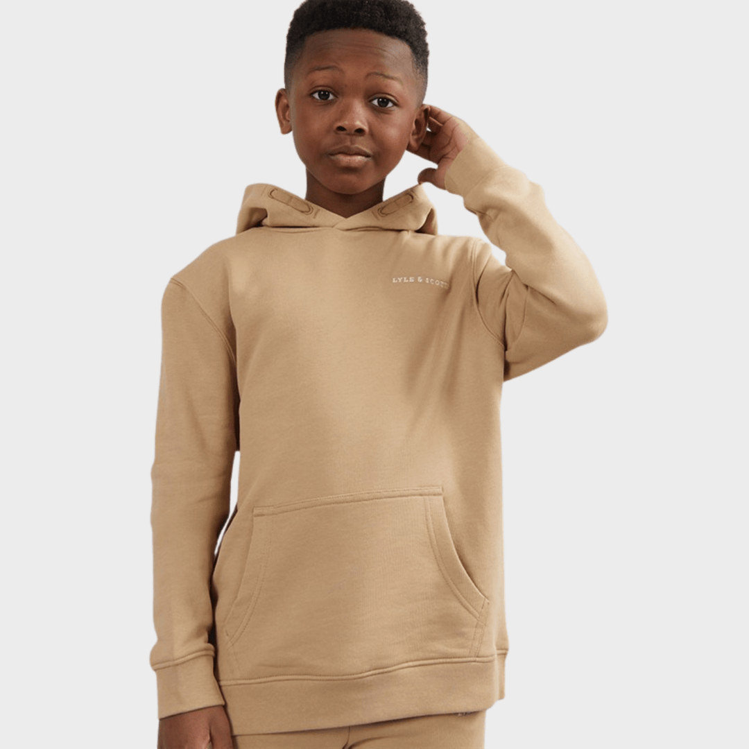 Kids Taupe Lyle and Scott Text Hoodie from You Know Who's