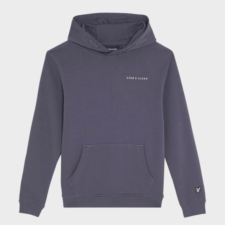 Kids Washed Indigo Lyle and Scott Text Hoodie from You Know Who's