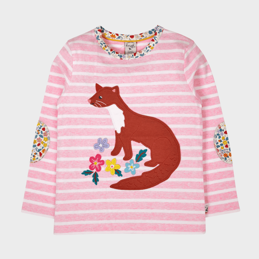 Kids Weasel Pink Stripe Frugi Top from You Know Who's