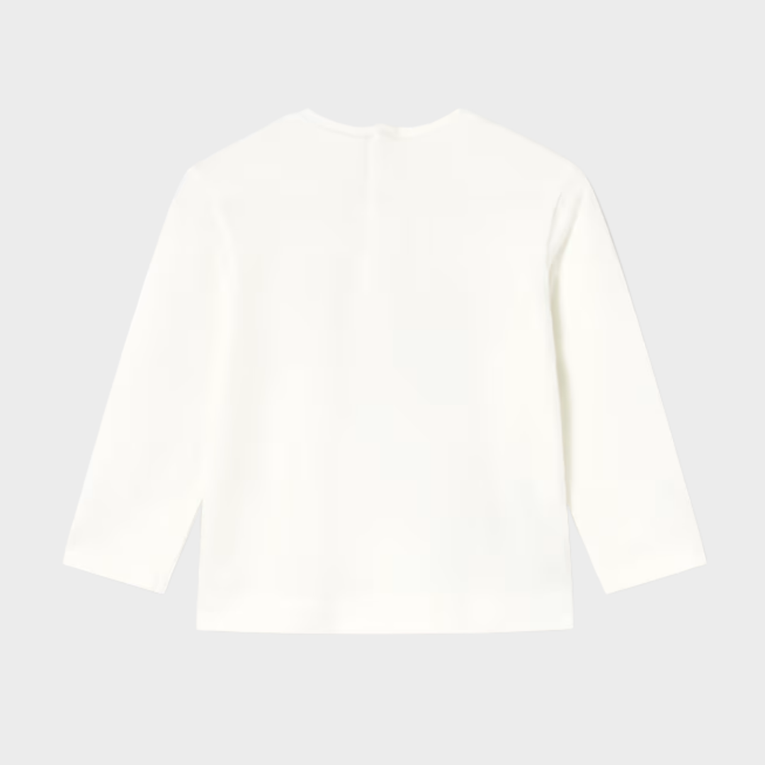 Kids White Bow and Glitter Printed Top (6M - 4Y) from You Know Who's