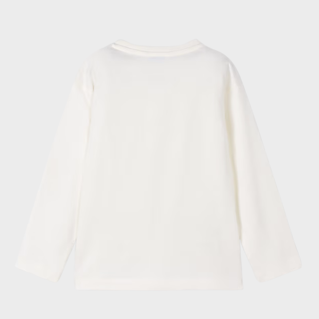 Kids White Dino Bike Printed Top (6M - 3Y) from You Know Who's