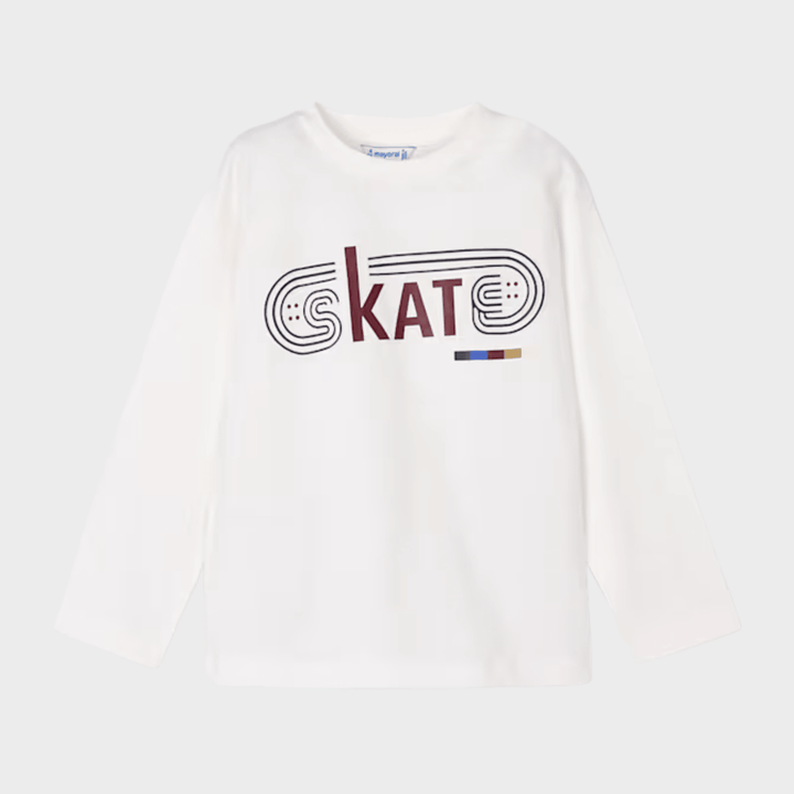 Kids White Skate Embossed Top (2Y - 10Y) from You Know Who's