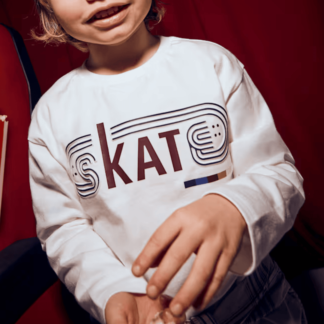 Kids White Skate Embossed Top (2Y - 10Y) from You Know Who's