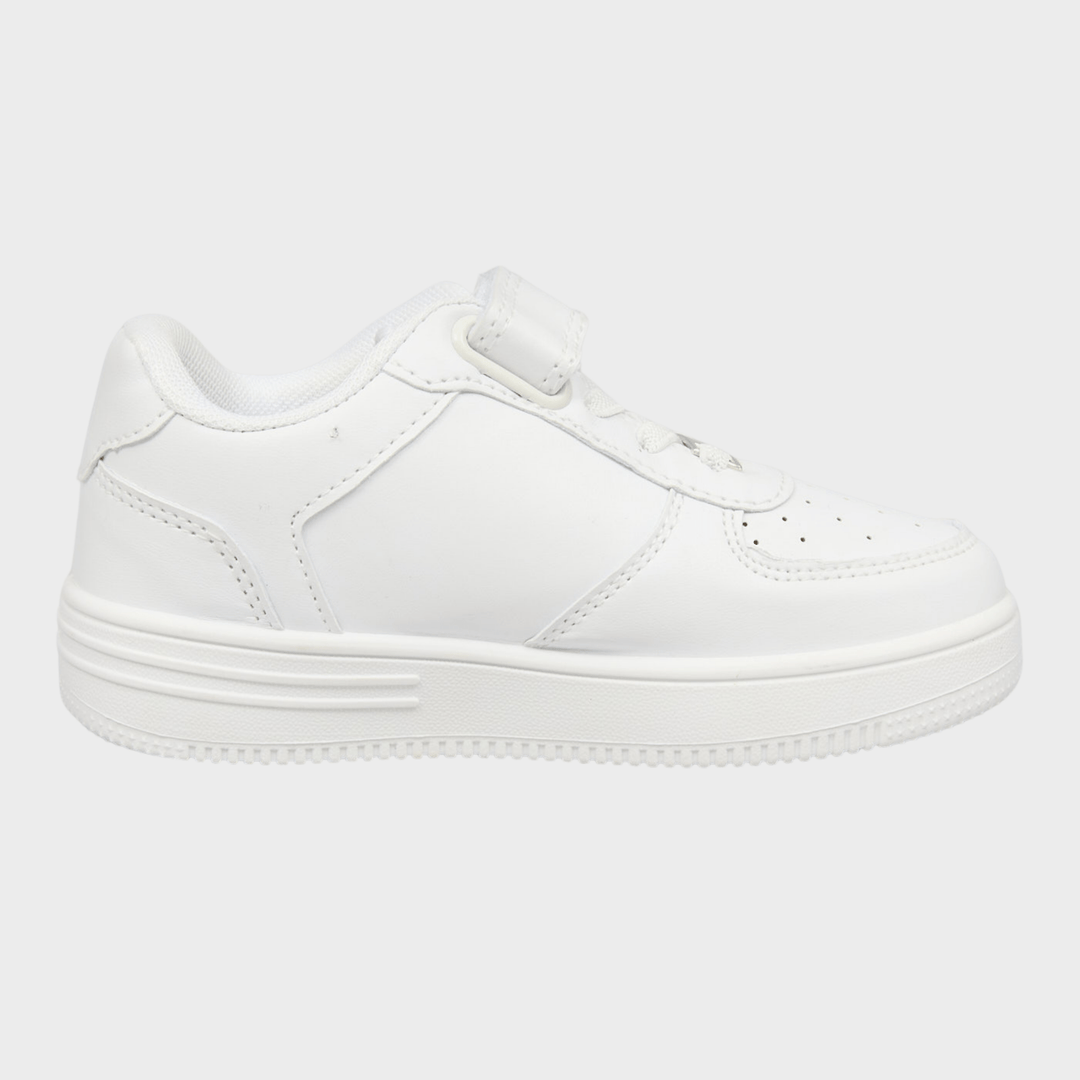 Kids White Velcro Trainer from You Know Who's