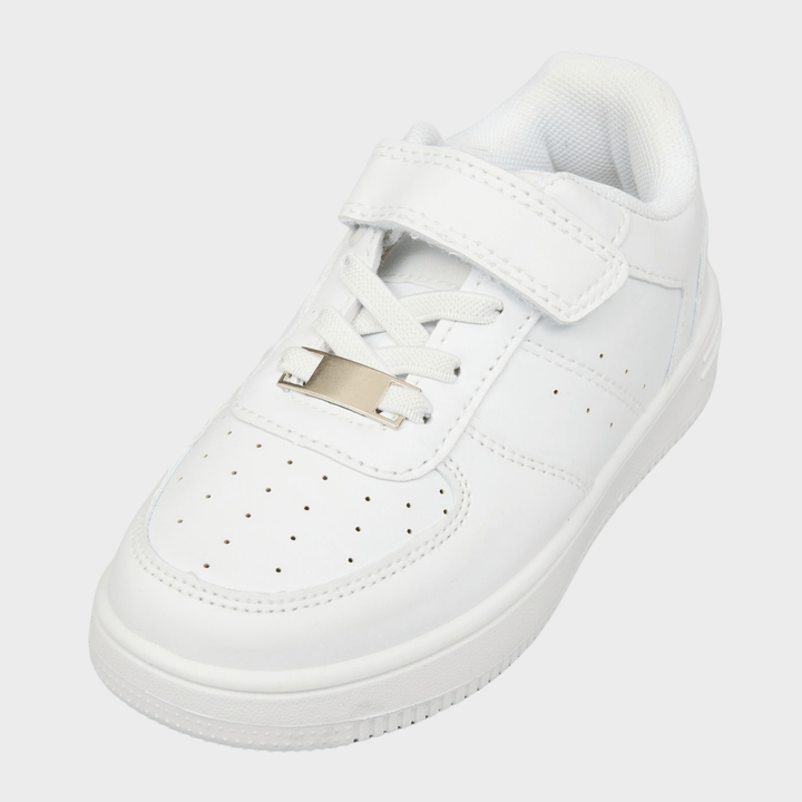 Kids White Velcro Trainer from You Know Who's