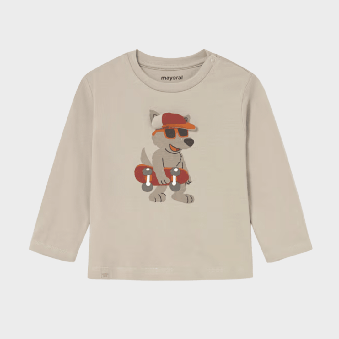 Kids Wolf Skateboard Top (6M - 4Y) from You Know Who's
