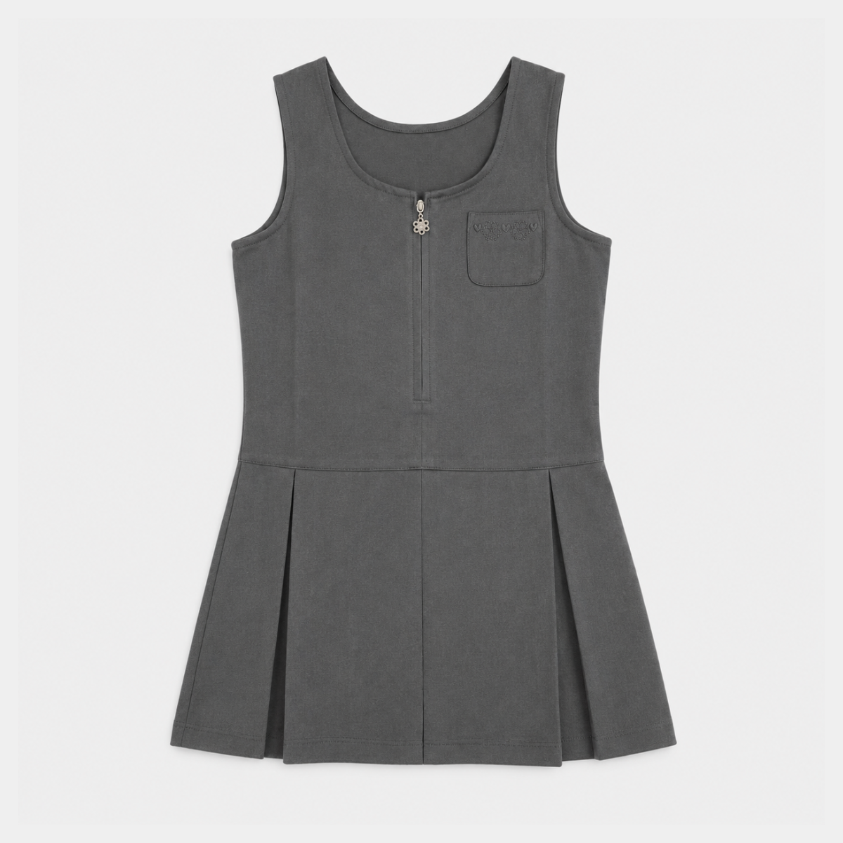 Girls Zip School Pinafore